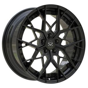 China Gloss Black 2 Piece Forged Wheels Disc Barrel Aluminum Alloy 19 Inch Rs3 Car Rims on sale