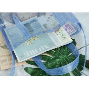 Clear Mesh PVC Tote Bag Waterproof With Long Strap For Ladies Cross Body