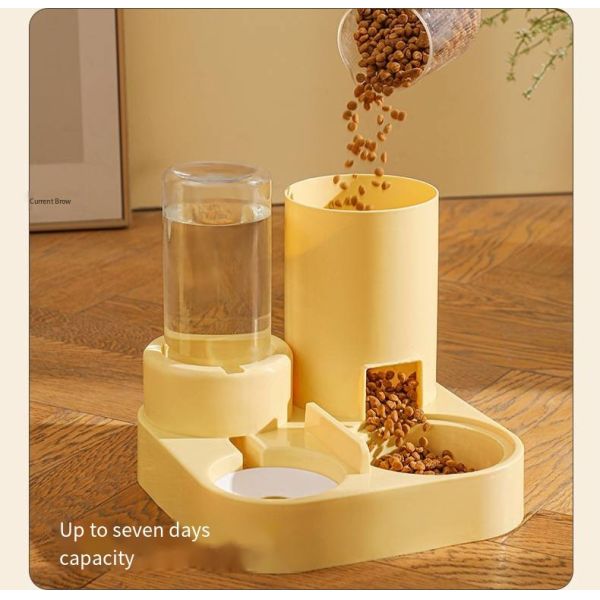 Automatic Cat Feeding Water Feeder 3-in-1 Drinking Fountain Cat and Dog Stainless Steel Bowl with Bell