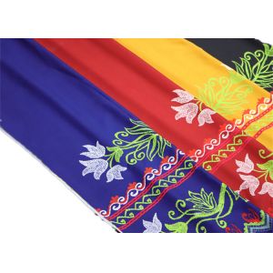 Customized Green Polyester Printing Fabric For Women Medium Weight