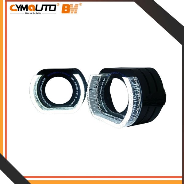 High Level Crystal Angel Eyes 7D Crystal Shroud 2.5 Inch White Color Black