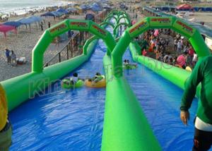 Cheap Double Lane Inflatable Slip N Slide 100m Long For Kids N Adults for sale