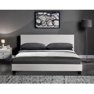 China Modern Designs PU Leather Bed White And Black LED Light For Bedroom on sale