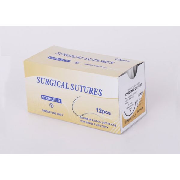 Absorbable Chromic Catgut Suture Brown Color 4-6/0 Size Hold Body Tissues Together