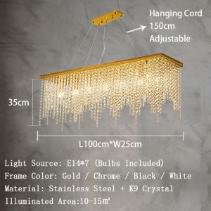 Crystal Chain Ceiling Lights New Lampara Techo for Home Decor guzhen lighting(WH