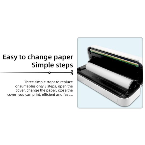 NO Color Print Speed Handheld Mini Portable Usb Thermal Printer Max Paper Size 210mm