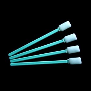 Cheap Rectangle Sponge Tipped Swab White Foam Green Stick for sale