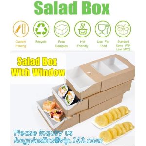 Noodle box, Salad Disposable Packing, Kraft Paper Lunch Box, Disposable Kraft