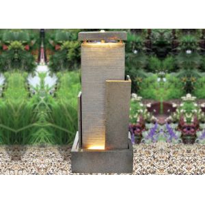 China 46 Inch Garden Sandstone Outdoor Fountain With Lights on sale