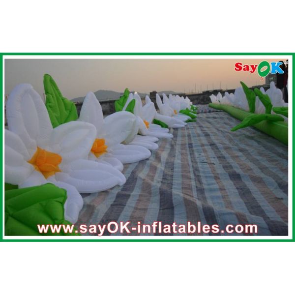 Decorative White Inflatable Lighting Decoration Fire-proof Lighting Flower Length 5M
