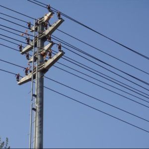 50kN Load Electricity Power Transmission Pole With Lightning Protection