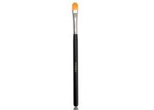 China High Quality Small Oval Makeup Foundation Brush With Slim Black Wood Handle on sale