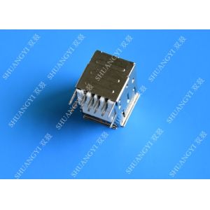 Type A Female USB Charging Connector , Lightweight 8 Pin Dual USB 2.0 Connector