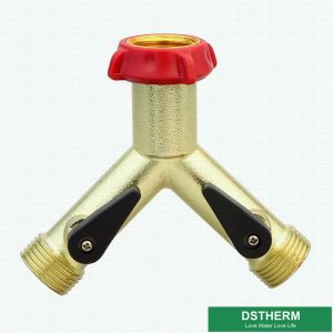 Cheap Customized Garden Hose Pipe Shut Off Valve Garden Brass Two Ways Water Hose Connector Splitter for sale