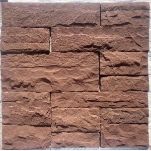 Cheap Frost Resistant Red Sandstone Wall Cladding For Exterior Background Veneers for sale