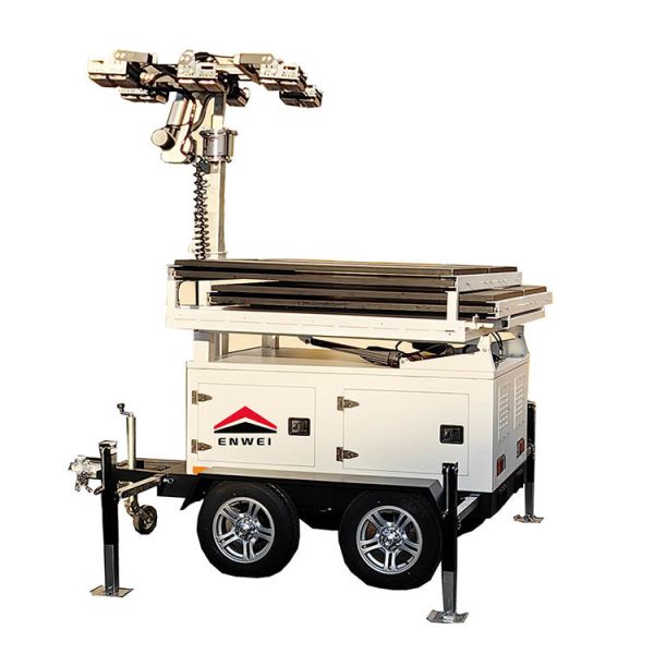 Stable Support Mobile Solar Powered LED Lighting Trailers For Areas Without