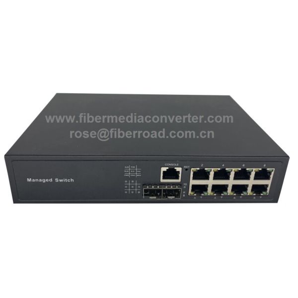 Quality 8x10/100/1000Base-TX to 2x1000Base-X SFP Managed PoE Fiber Switch With 8xPoE in Optional, PoE Switches Supplier wholesale
