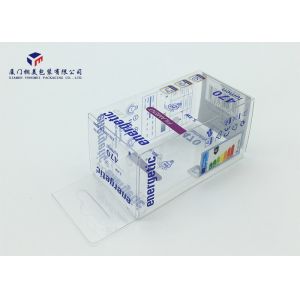 LED Lamp Custom Printed Plastic Boxes Hang Strip On Top PET Plastic Box 9cm