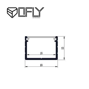 18*13mm Surface Mounted LED Profile Aluminium Extrusion Profile for Led Strip