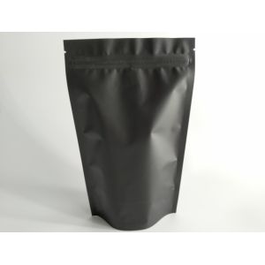 China Matt Black Stand Up Pouch Bags 250g 500g 140 Micron Thickness Customized Print Logo on sale