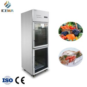 Cheap 0-8 Degree 2 Door Upright Refrigerator Freezer Side By Side Stainless Steel 400 Litre For Restaurant for sale