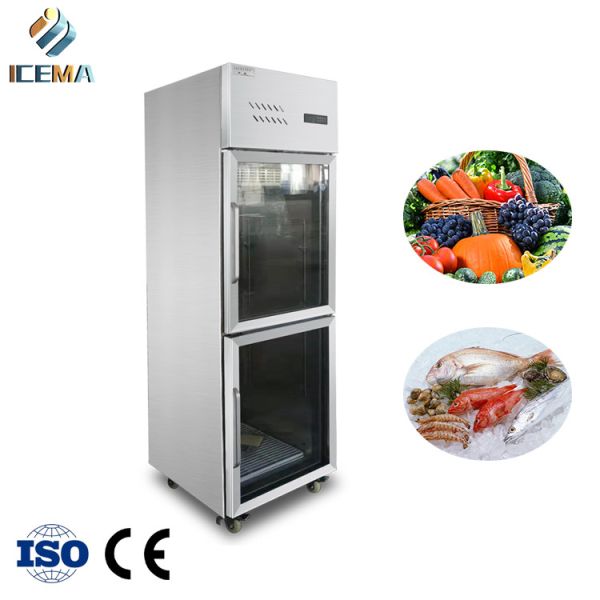 0-8 Degree 2 Door Upright Refrigerator Freezer Side By Side Stainless Steel 400