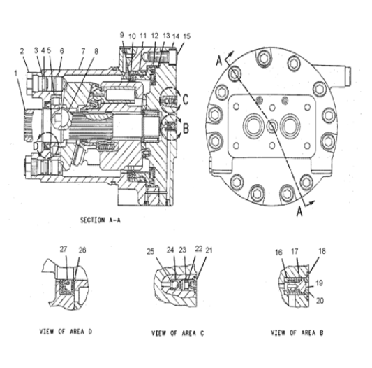 0964387 096-4387 Ball Guide Excavator Hydraulic Pump Parts For 320 L 322 322 FM L 325