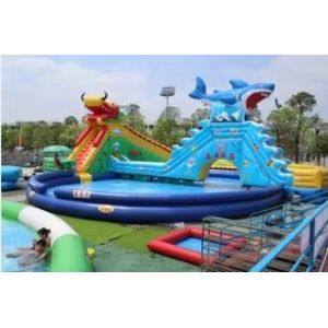 14*18m Inflatable Water Park with 1200w Blower and 1-20 People Capacity Dragon
