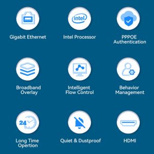 Eight Ethernet Router Mini PC With DDR4 16GB RAM And Celeron 3865U Processor