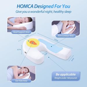 Pillow for Side Sleeper Body Pillow for Adults Memory Foam Pillow with U-Shaped