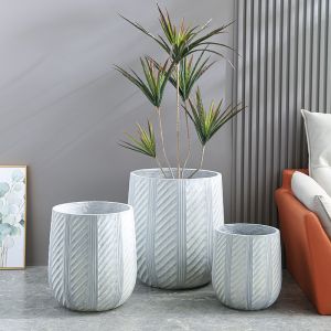 High Durability Powder Coated Fiber Clay Planter For Cottage