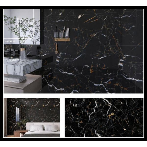 Quality 30CMX60CM Adhesive 5 Layers Roll Ceramic Look Wall Sticker 2.0mm Easy Clean wholesale