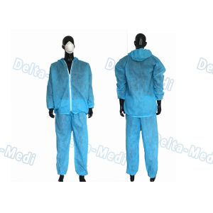 Waterproof Split Type Disposable Protective Coveralls Suit PP / SMS With Zip