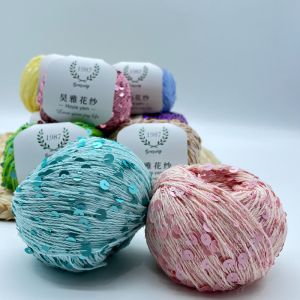 3mm 6mm Sequin Yarn For Hand Knitting
