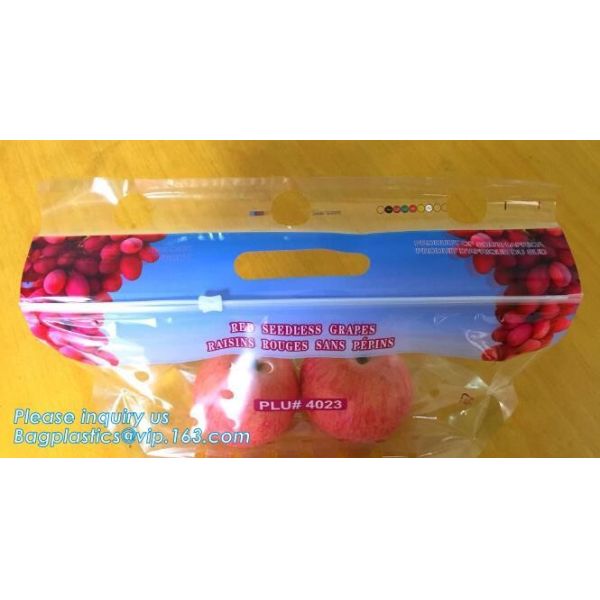 waterproof slider zipper plastic bags zip food packing bag, fresh fruit packaging bag with zipper, slider zip lock grape