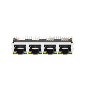 LPJE401-0AHNL Tab Up Green/Yellow LED 1X4 Port RJ45 Modular Jack Without