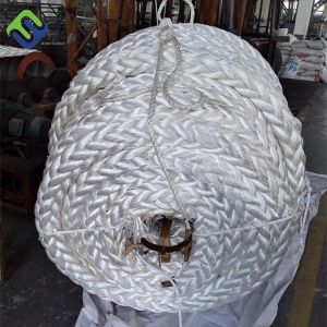 Mooring 8 Strand Polyester Rope White Color Abrasion Resistance