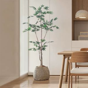 China Green Bonsai 5.2 FT 6 FT Japanese Maple Tree Artificial For Home Living Room Decoration on sale