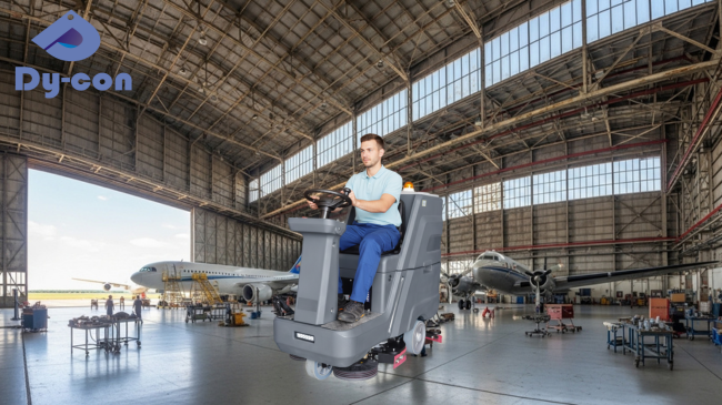 Quiet Hangar Floor Scrubber <67 DB Noise Level Fast Drying Floors