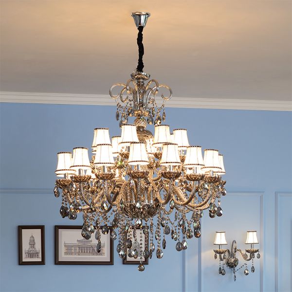 Modern Grey Chandelier Lighting With Crystal For Hotel Indoor home Lighting (WH