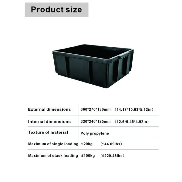 Heavy Duty Hard Plastic Beer Bottle Crate With Handle Inner Dimensions 320x240x125mm
