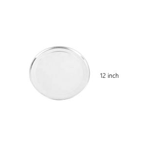 Cheap 12 inch round aluminum pizza pan shallow pizza tray wide rim pizza baking tray for sale