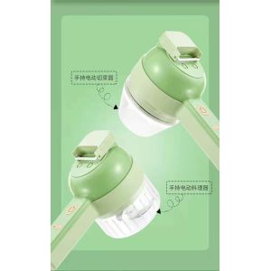 Handheld electric vegetable cutter with 3pcs PEVA freezer bag and 1pc cleaning