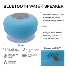 2018 Hottest BTS06 wireless mini suction shower waterproof bluetooth speaker
