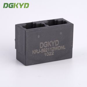 21.3mm Side Entry Tap Down 2 Port RJ45 Modular Jack Without Transformer