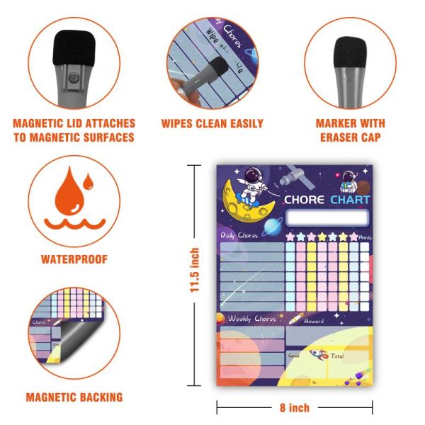 Dry Erase Educational Learning Products Isotropic Magnetic Chore Chart