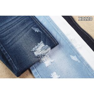 7 X 7 OE Yarn Heavy Cotton Polyester Denim Fabric No Stretch 13.6oz