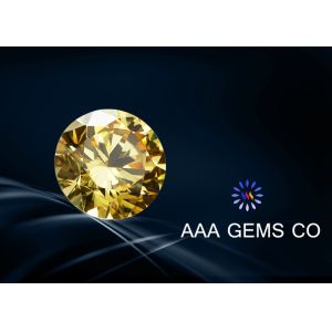 Diamond Shape 2 Carat Moissanite Yellow With Eight Hearts Eight Arrows 6.5mm
