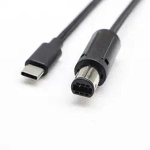 2m Braided Gamecube Controller Cable Type C USB 2.0 Male To 6pin Male