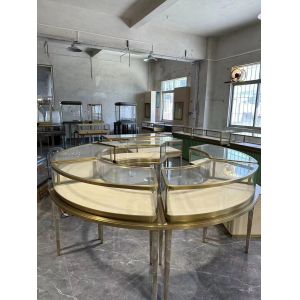 Custom Modern Jewelry Display Showcase Round Counter Top Cabinet